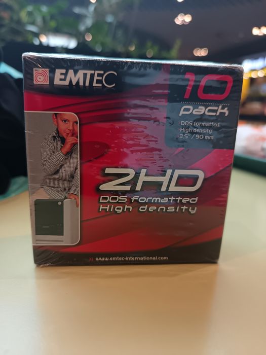 Set 10 dischete floppy EMTEC 3.5" 2HD 1.44MB sigilate (noi, DOS formatted)