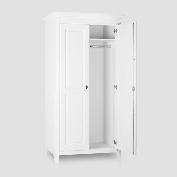 Dulap ieftin din lemn masiv Constanta, 2 usi, alb