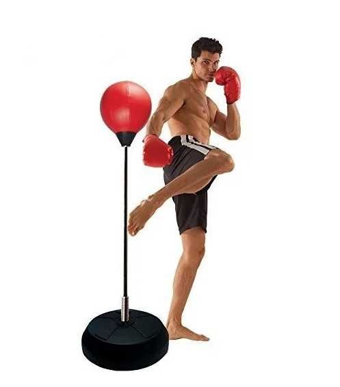 Груша для бокса напольная + боксерские перчатки до 125 см