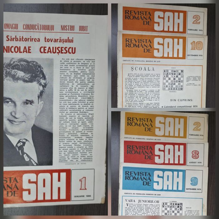 Colecție Revista Română de Șah anii '80 – set aproape complet, vintage