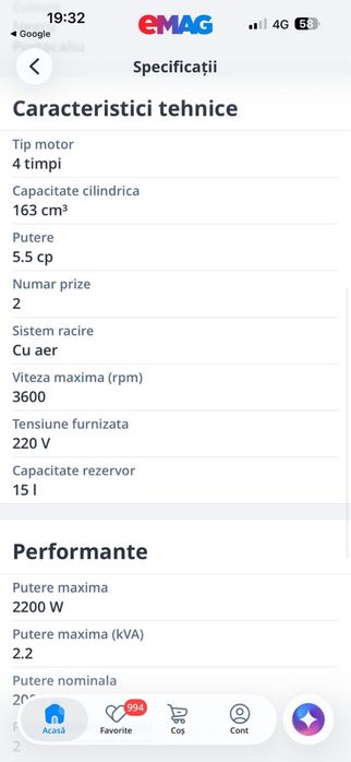 Generator curent 2200 kw