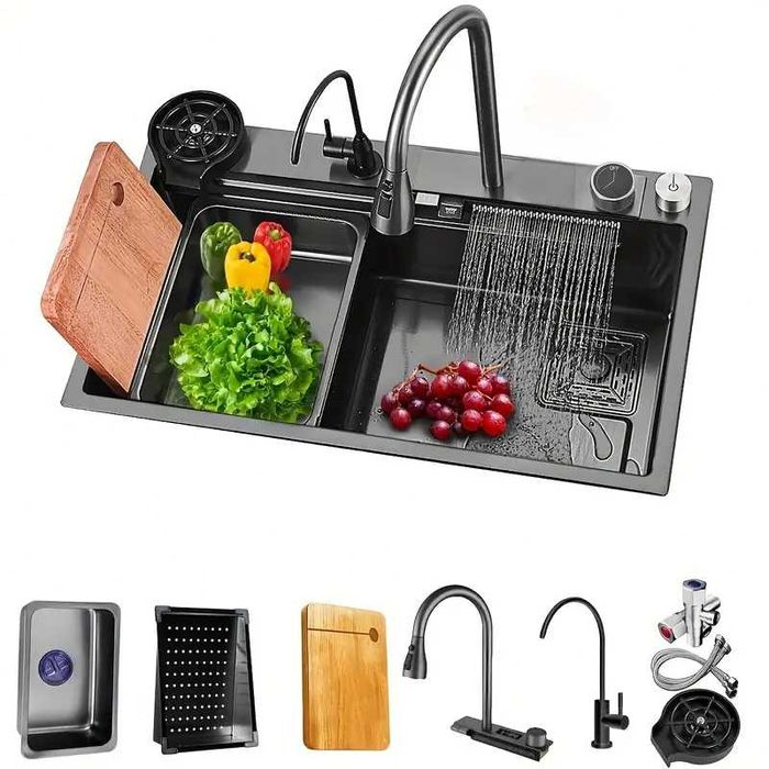 Модерна кухненска мивка от неръждаема стомана