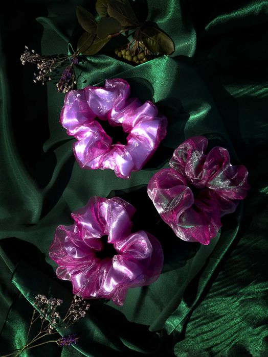 Скрънчи от сатен и органза (различни видове)