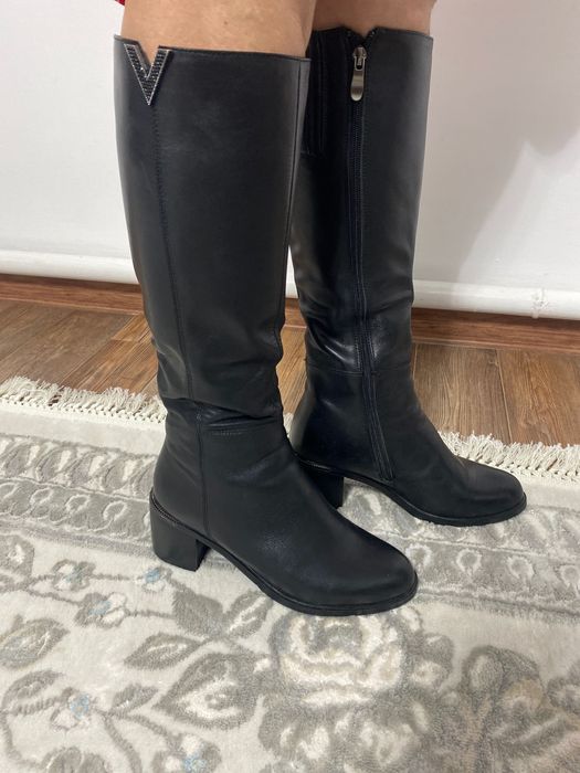 Кожаные сапоги (зима)