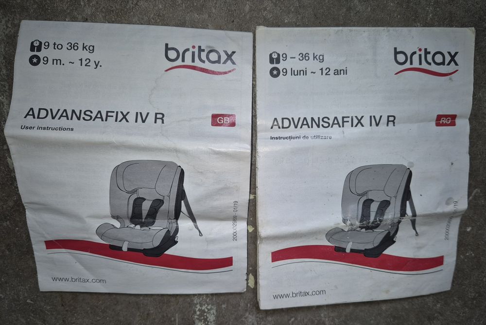 Vand scaun auto Britax Romer Advansafix 4 R   9-36 kg / 9luni -12 ani