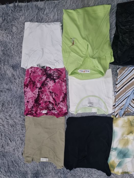 Lot 9 bluze / tricouri / topuri damă XL