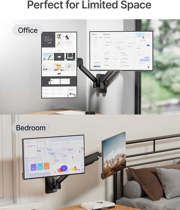 Стенна стойка monTEK за два монитора 17–32 инча, до 9 кг всеки