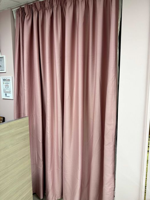 Draperii roz + Perdele albe | Noi | Cu rejansă | Șine posibil incluse