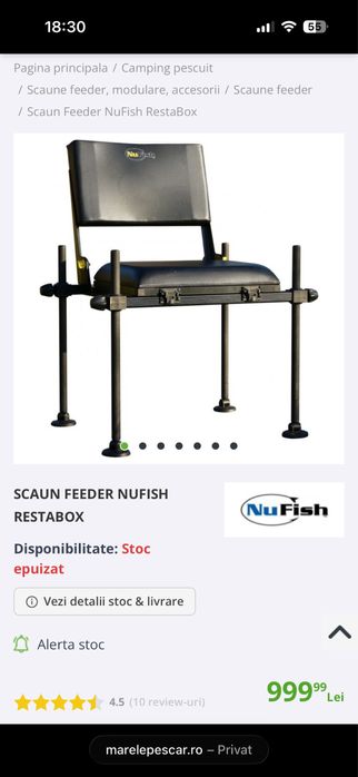 Scaun  pescuit Nufish Restabox