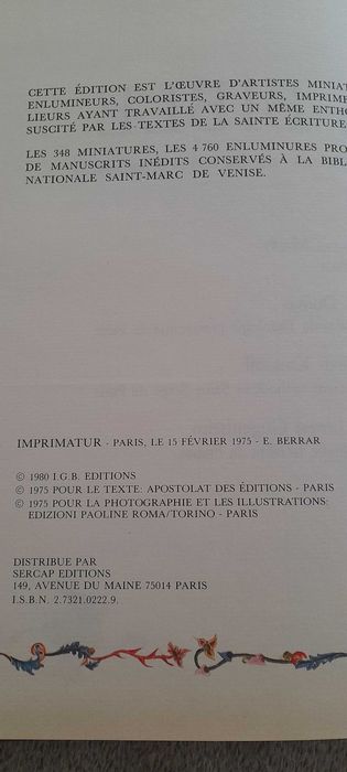 Biblie colectie Franta 1975