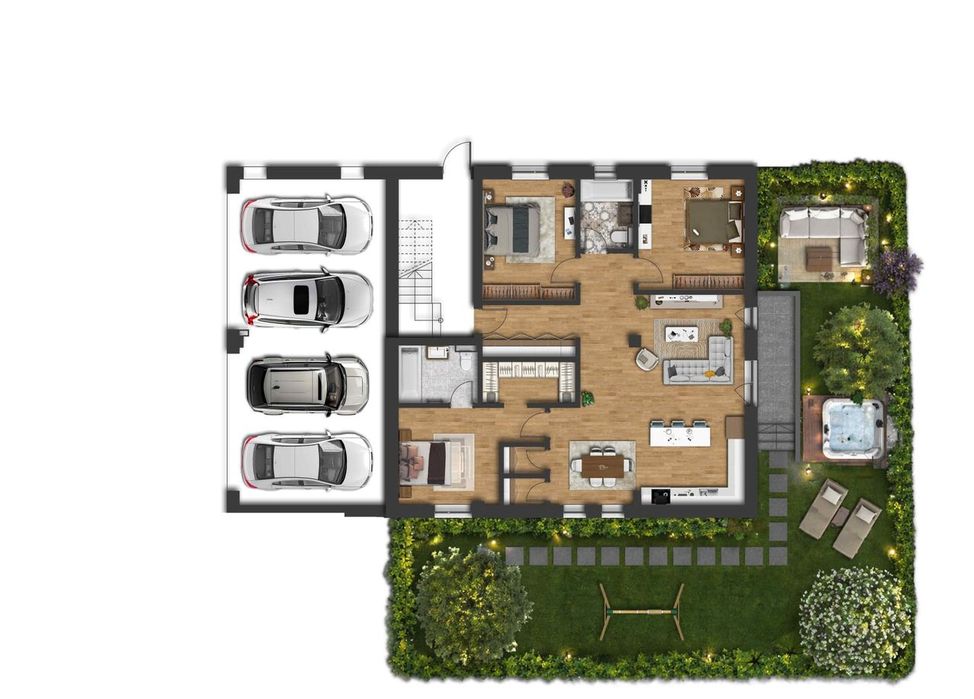 Apartament unicat cu curte privată
