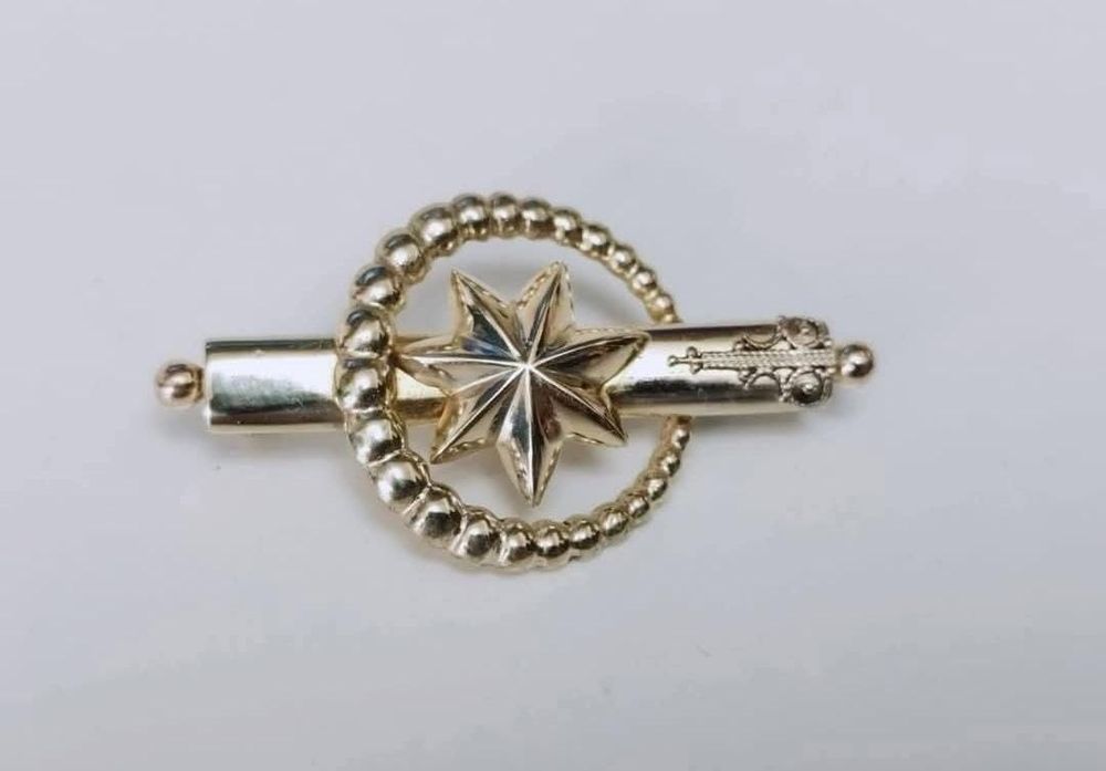 Veche brosa placata cu aur, copii