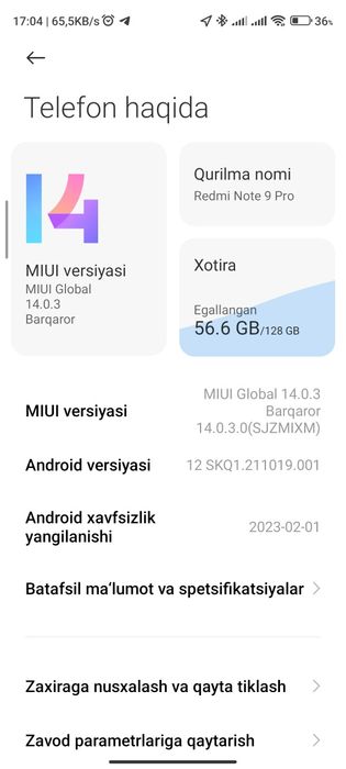 Redmi note 9 pro 8/128