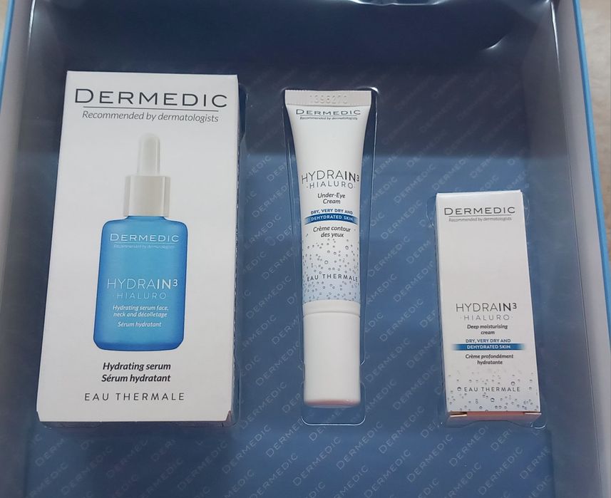 Нов комплект Dermedic сурум за лице, околочен крем, хидратиращ крем