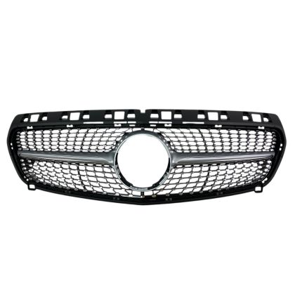 Решетка Mercedes W176 A-Class (2013-2015) - Diamond look, черна с хром лайсни