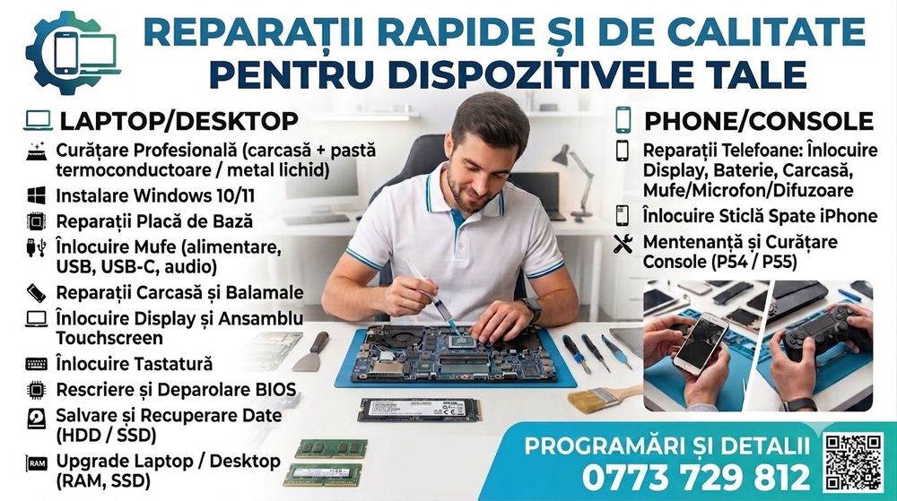 Service Laptop & Desktop Reparatii Laptop Mentenanta Bios