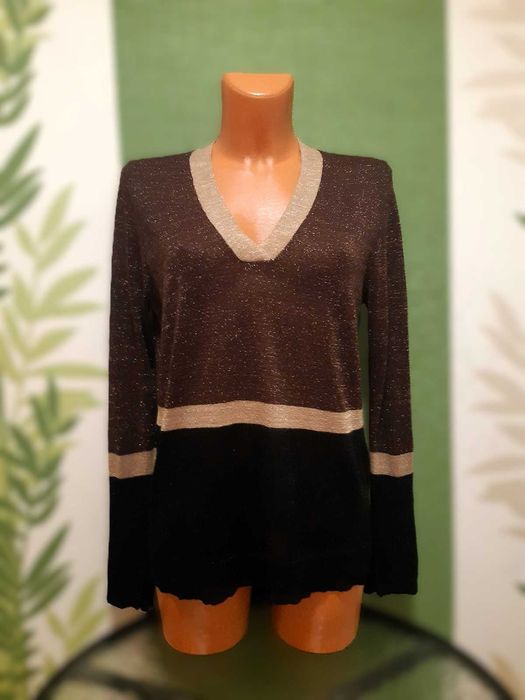 Bluză Mango, marimea M, culoare negru, maro