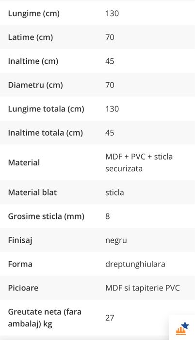 Masa de cafea din sticla cu 6 tambureti