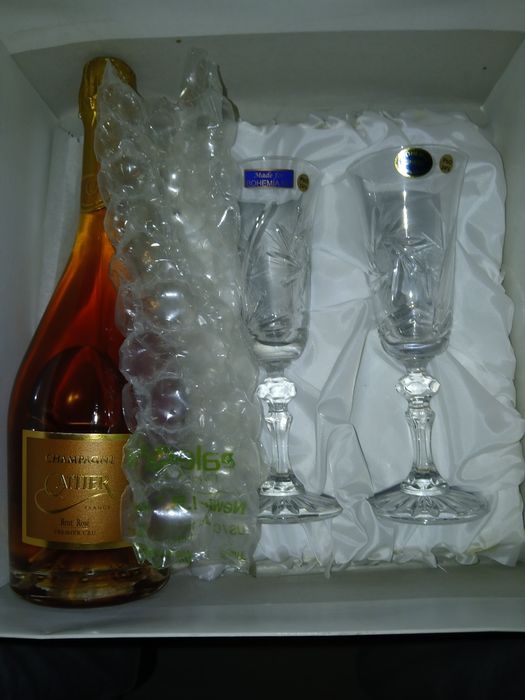 Set sampanie cattier și pahare bohemia