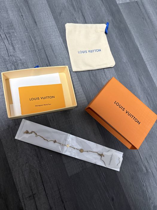 Brățară Louis Vuitton  damă aurie premium – Oțel inoxidabil, charm-uri elegante, nouă