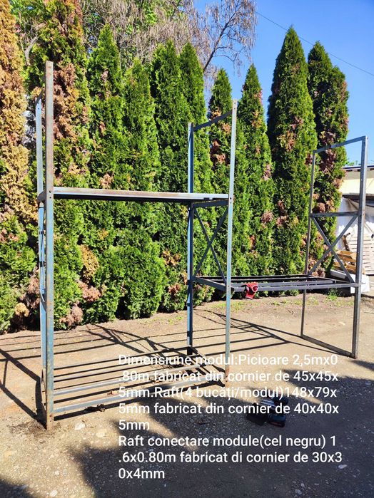 Vand raft metalic robust,sustine greutate mare confection din cornier.