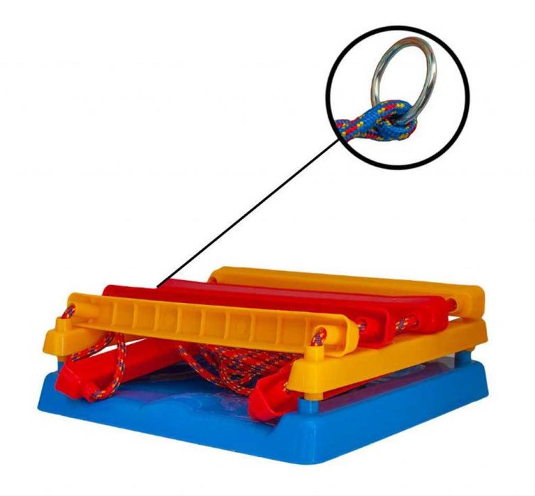 Детска люлка със закрепващи въжета и метални халки