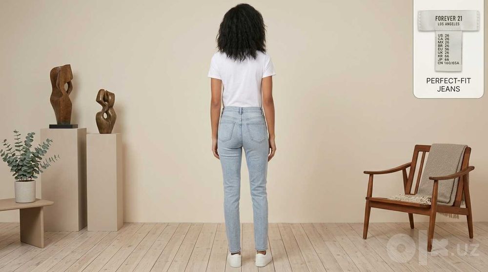 Женские джинсы Forever 21 (размер 26 / S) — светлый деним