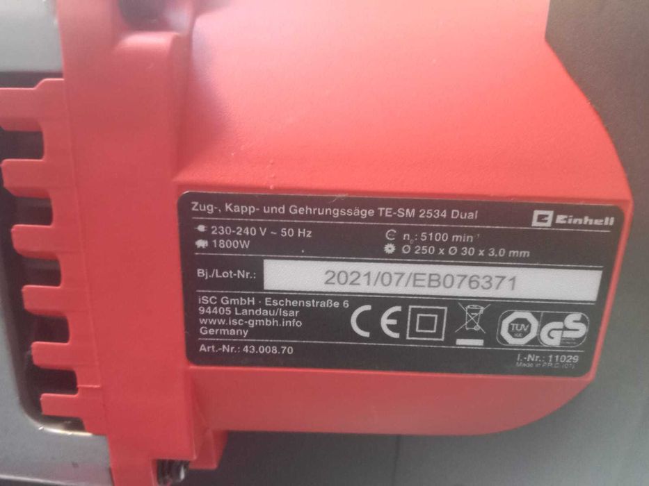 Торцовочная пила TE-SM 2534 Dual Einhell