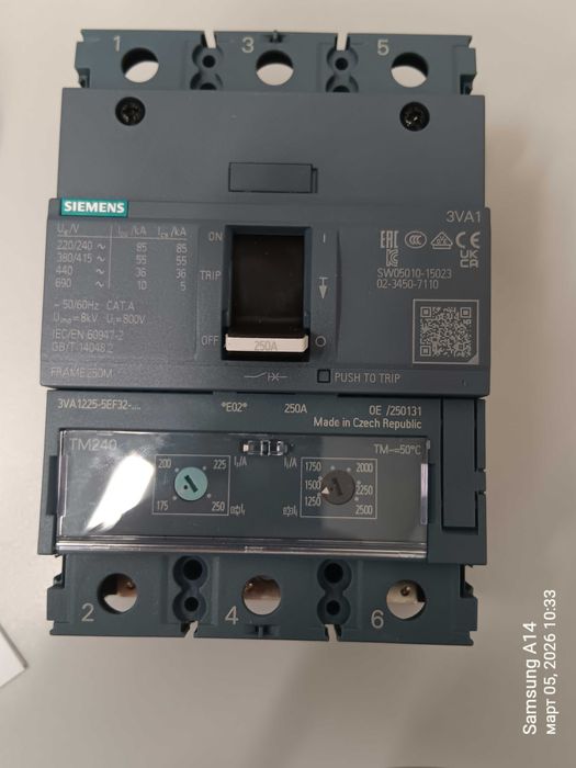 Siemens 3VA1225-5EF32-0AA0  автоматичен прекъсвач