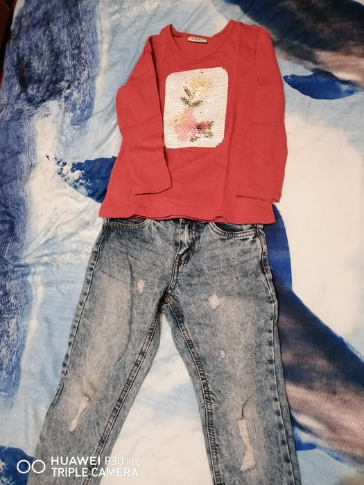 Дънки с блузка,комплектче