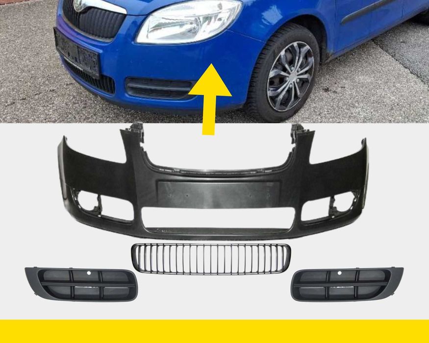 Bara fata completa Skoda Fabia 2 fara proiectoare ceata 2007-2010 NOUA