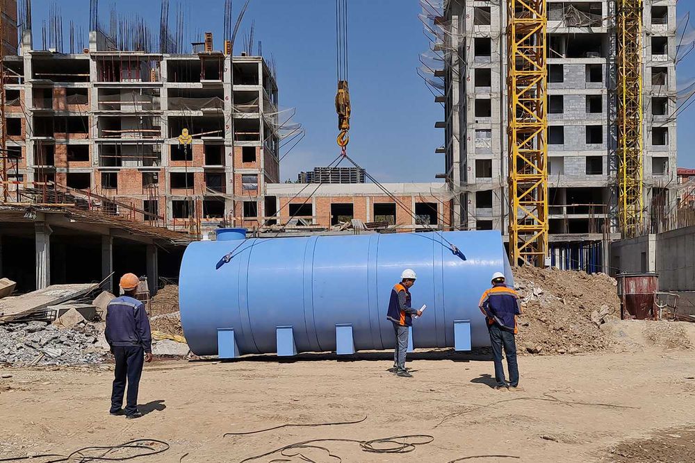 Эко ёмкость горизонтальная из полипропилена 30м3, тонн для воды