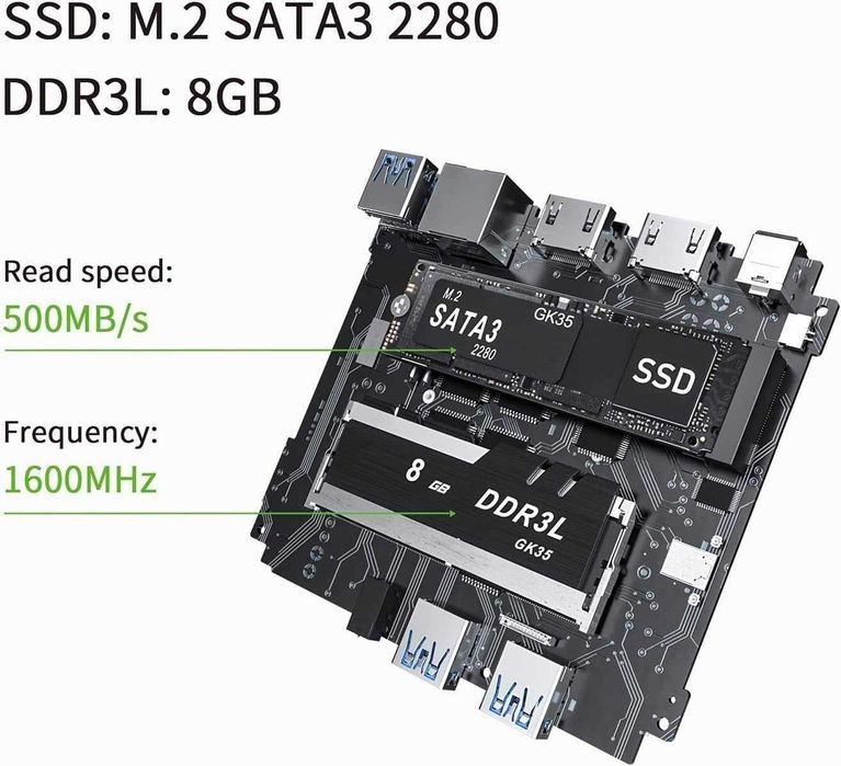 Mini PC Desktop Computer PC Windows 10 8GB RAM 256GB SSD Intel nou