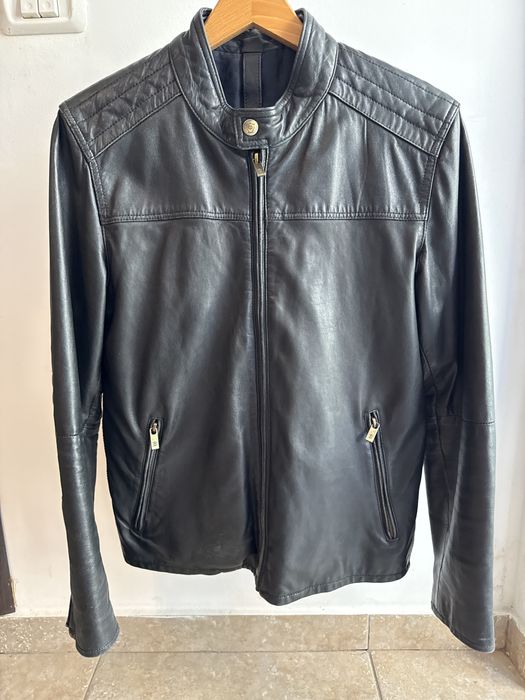 Geacă Massimo Dutti Piele Naturală Bărbați / Unisex – Mărimea S (Negru)