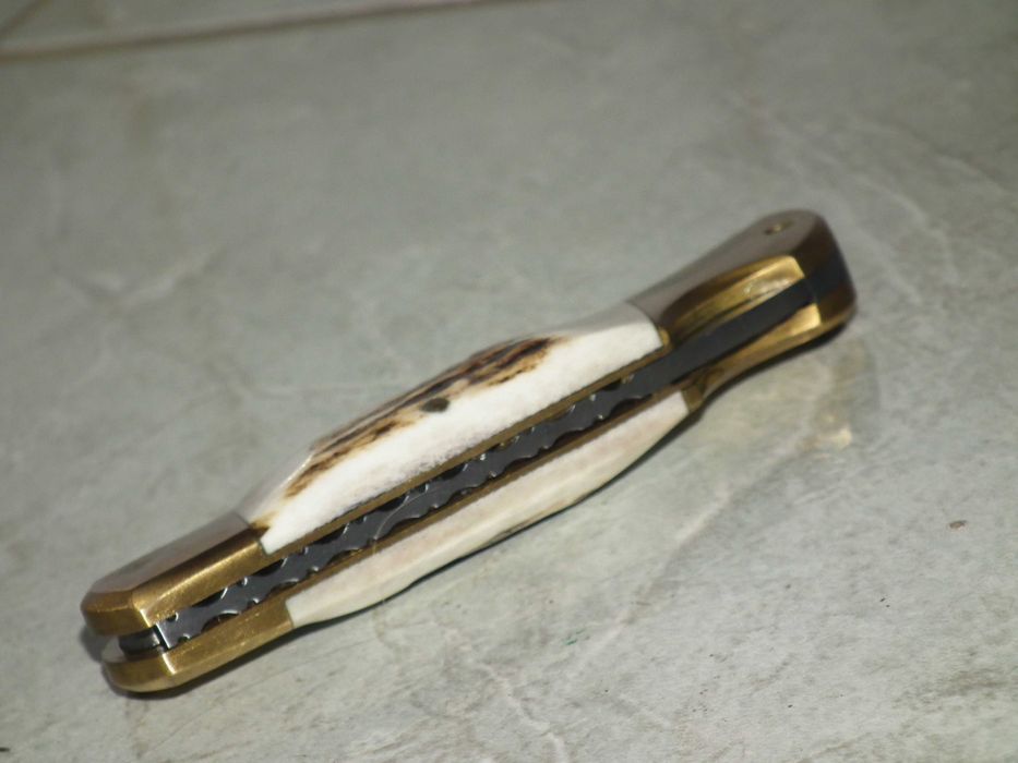 Briceag handmade stil Buck 110 plásele corn de cerb otel damasc