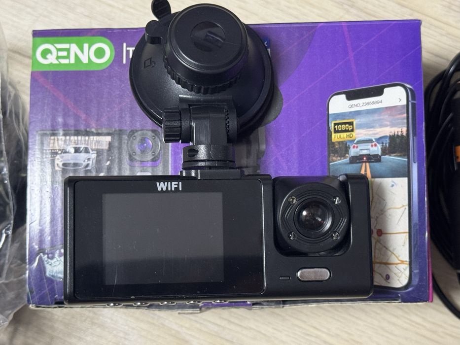 Camera Auto DVR Qeno® TRIO High PRO, 3 Lentile, Full HD