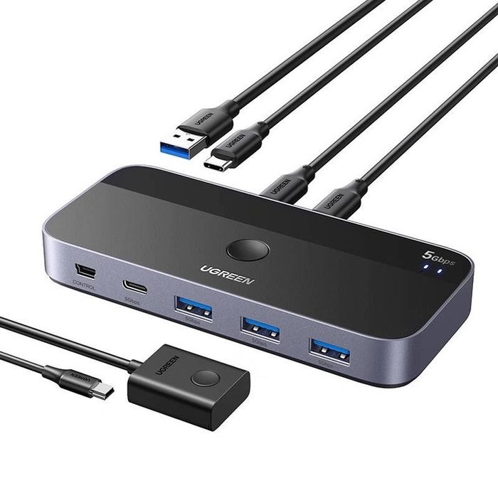 UGREEN USB C Switch 2 PC 4 porturi USB 3.0