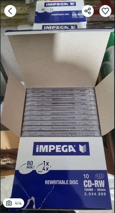 Discuri CD-RW Impega reinscriptibil cu 10 discuri/cutie,700 MB,nou