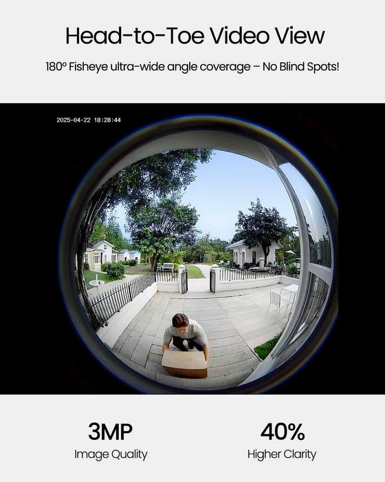 ieGeek безжичен видео звънец,AI детектор на движение,2.4GHz WiFi,Alexa