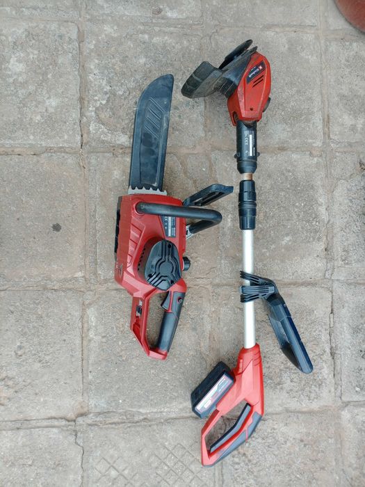 Сет акумулаторни тример и трион einhell ge-ct 18 li и einhell ge-lc 18