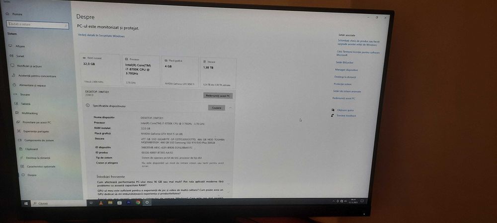 Desktop gaming I7 8700k