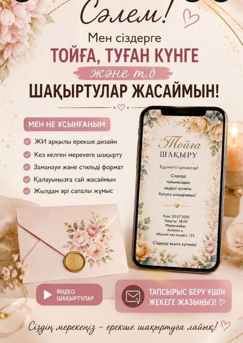 Тойға, туған күнге шақыру!