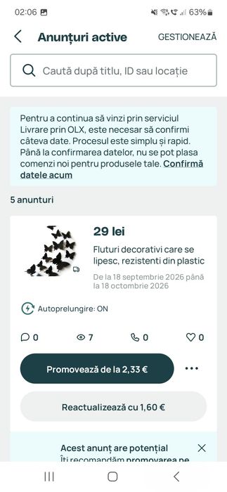 Fluturi decorativi care se lipesc, rezistenti din plastic