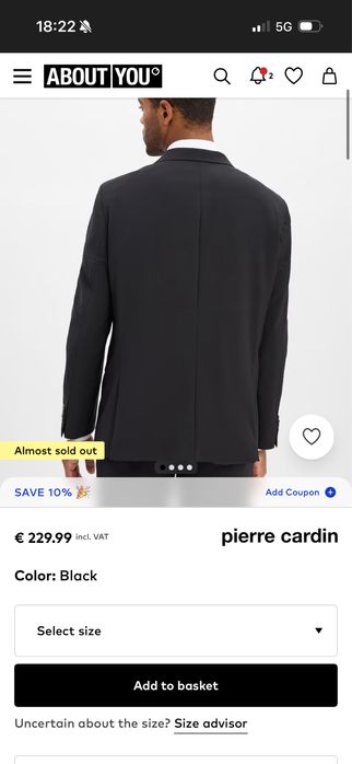 Мъжко сако за висок мъж коприна вълна и кашмир Pierre Cardin