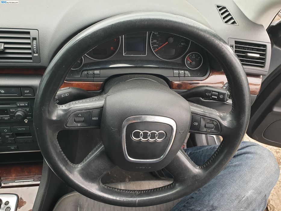 Volan Piele 4 Spite cu Comenzi FARA Airbag Audi A4 B7 2004 - 2008 [K7944]