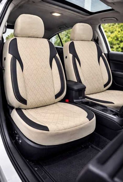 Huse auto universale  , SUV ,Limuzine bej cu negru
