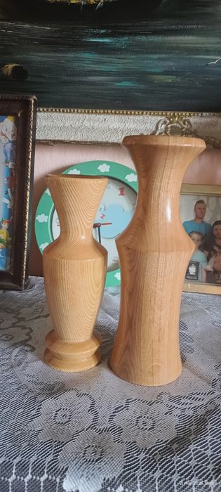 Vaze decorative din lemn de stejar