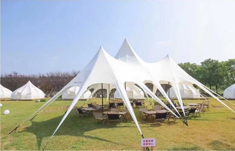 Cort de evenimente, stretch, pergola de 155 mp, material oxford.