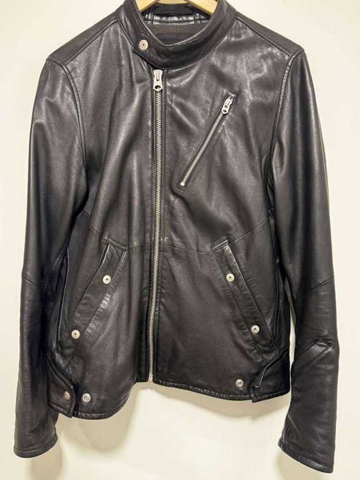 Черно кожено яке G-Star RAW размер М