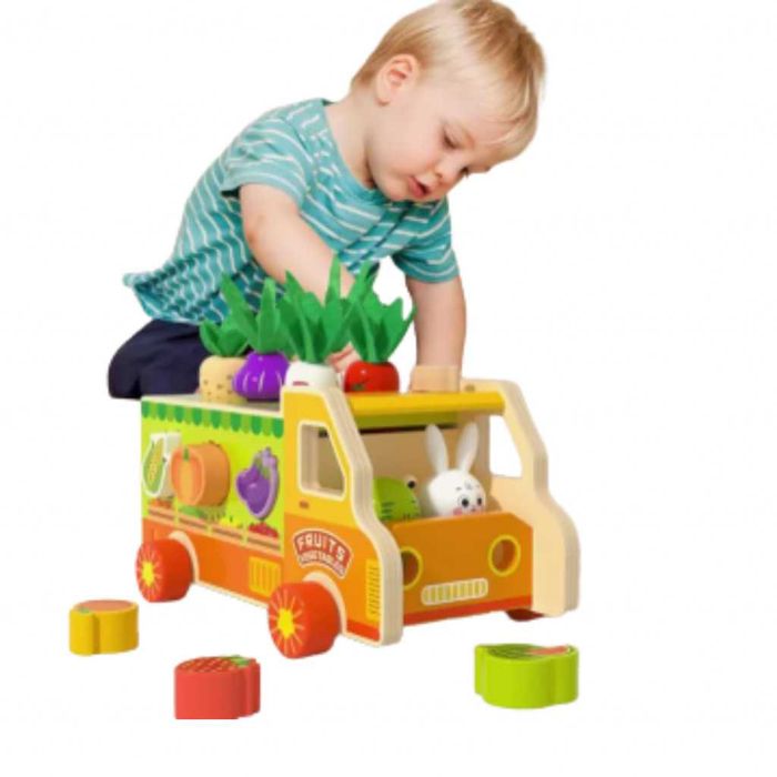 Дървен монтесори сортер,камионче